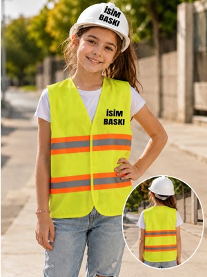 Teknik Çocuk Mühendis Yelek Seti ( Isme Özel Baskılı )