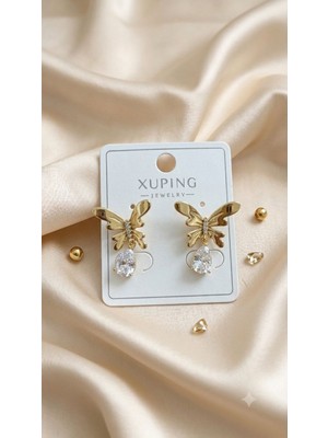 Xuping Sallantılı Taşlı Kelebek Model Küpe
