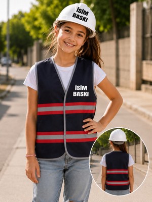 Teknik Çocuk Mühendis Yelek Seti ( Isme Özel Baskılı )