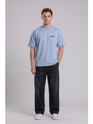 Backlain Mod Style Unisex Oversize Baskılı Tişört %100 Pamuk Günlük Stil