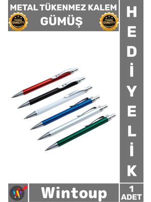 Wintoup #kalem Lüks Ofis Hediyelik Şık Tasarım Kaliteli Çelik Gövde Özel Imza Metal Tükenmez Kalem Gümüş