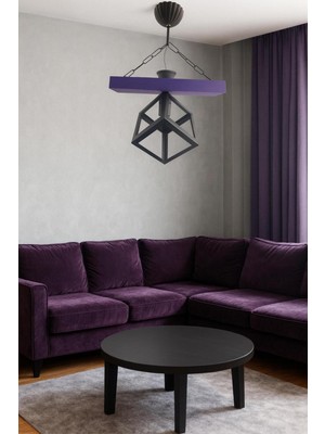 UltraMint Modern Mor ve Siyah Küp Avize, Şık ve Şıklık Katıcı Aydınlatma