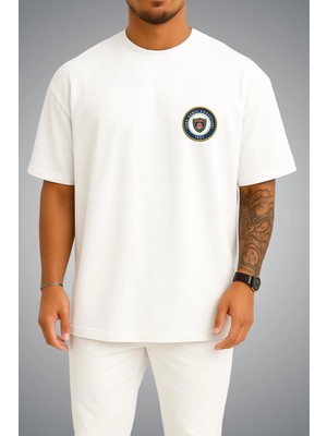 Bahriyeli Collection Oversize Türk Deniz Kuvvetleri Logo Cep Baskılı Unisex T-Shirt