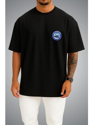 Bahriyeli Collection Oversize Tcg Barbaros Logo Cep Baskılı Unisex T-Shirt