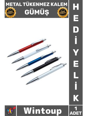 Wintoup #kalem Ofis Hediye Şık Tasarım Ergonomik Kaliteli Çelik Profesyonel Metal Tükenmez Kalem Gümüş