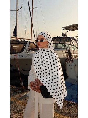 Revam Collection Puantiye Desenli Pamuk Soft Şal