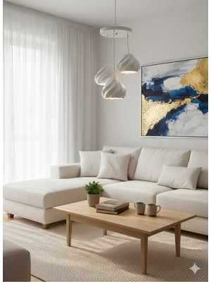 UltraMint Modern Tarz Pumpkin Üçlü Sarkıt Avize, Şık ve Şık Aydınlatma Seçeneği