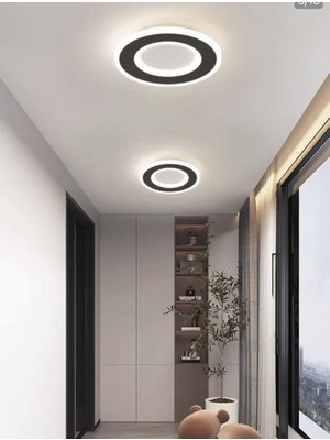 UltraMint 24 cm Akrelik Eco Plafonyer Siyah RAL9005 Soğuk Beyaz Işık 6500K
