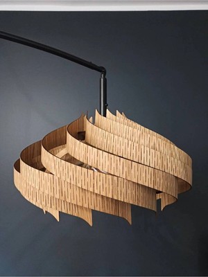 UltraMint Şık Ahşap Sarkıt Avize 30 cm - Salon, Mutfak ve Yatak Odası Için Dekorasyon