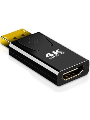 Jinghua Displayport Dp Erkek - HDMI Dişi Dönüştürücü Adaptör, 4K@60Hz Ultra Hd Görüntü ve Ses Aktarım Çevirici, Bilgisayar Monitör Tv Projektör Uyumlu, Altın Kaplama S271
