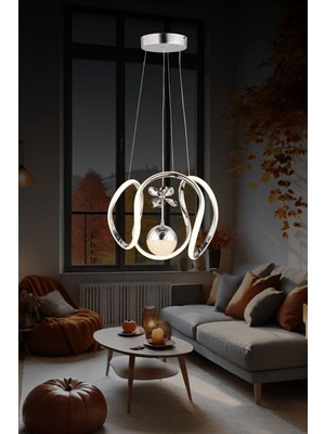 UltraMint Krom 3 Kollu Ahtapot Şeker Toplu, Renkli Kristal LED Avize