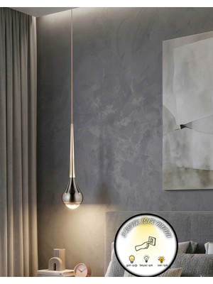 UltraMint Luxury Damla Gold Sarkıt Avize, Modern Renkli LED Aydınlatma