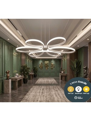 UltraMint Ultra Güçlü LED Avize, 3 Renk, Salon, Mutfak, Hol Için Şık Aydınlatma