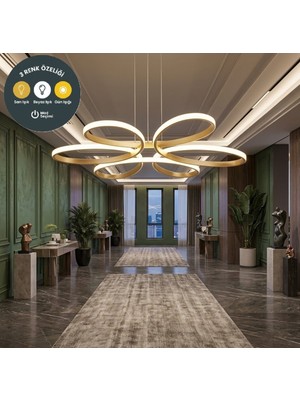 UltraMint Renkli Sarkıt Yonca 6’lı Modern LED Işık Seti, Salon ve Mutfak Için