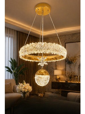 UltraMint 3 Renk Işıklı Modern Sarkıt LED Avize, Gold Kasa, Şık ve Şık Tasarım