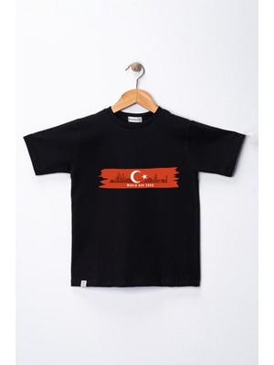 Dekim Moda Erkek Çocuk Kısa Kollu Bisiklet Yaka "türkiye, Milli Takım" Baskılı Tişört Mevsimlik Pamuklu