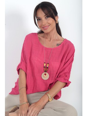 By Saygı Kadın Italyan Coton Oversize Bluz