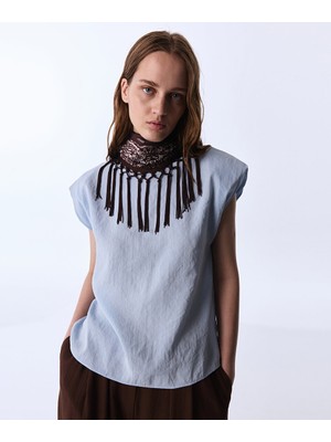 Twist Desenli Fularlı Bluz TS1260006262028