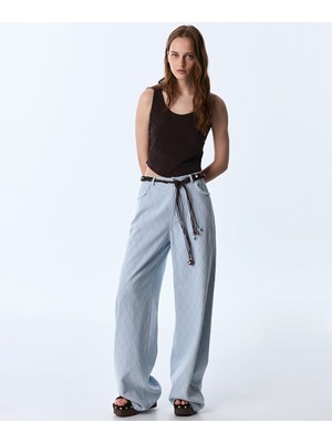 Twist Boncuklu Kordonlu Jean Pantolon TS1260018082028