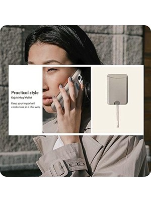 Plus Moda Ciel By Için Magsafe Özellikli Kartlı Manyetik Cüzdan Kajuk Mag Cream - AFA05260