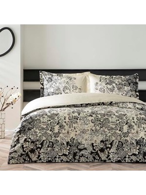 Plus Moda Taç Monica Standart Pamuk Nevresim Takımı, Siyah, Çift Kişilik