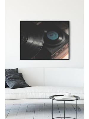 Plus Moda (PSTER10908) Eski Plaklar Nostaljik Çerçeveli Tablo (21X30CM)