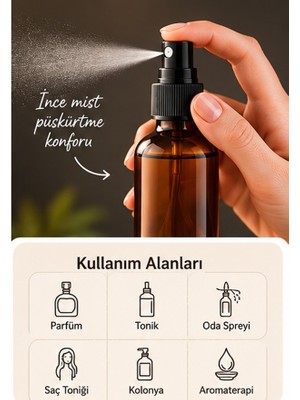 Kozpak 10 Adet Amber Cam Şişe Siyah Sprey Başlıklı