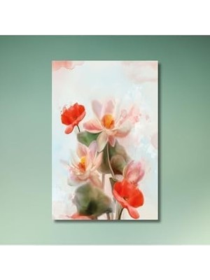 Plus Moda Tekli Dikey Kanvas Duvar Tablosu Soyut Gelincik Çiçeği Dizayn, 30 x 40