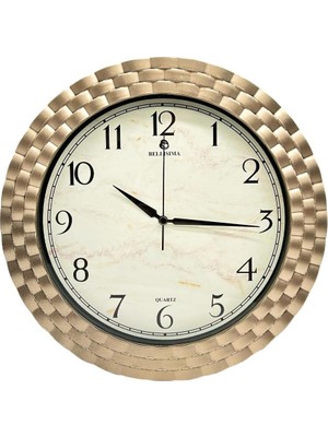 Plus Moda BL-1037 Serisi Klasik Kadran Örme Desenli Sessiz Akar 30 cm Duvar Saati