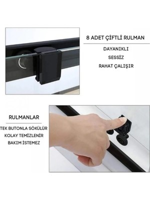 Durul Kare Duşakabin Karolaj Desen 5mm Temperli Cam Siyah Profil Modern Tasarım Alüminyum Malzeme Yükseklik 190 cm