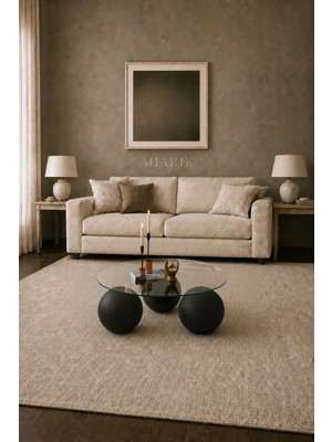 Miarik Design Ahşap Top Ayaklı Yuvarlak Orta Sehpa