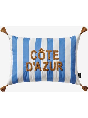 Chiara Alessi Cote D Azur Mavi Polyester Dekoratif Yastık 35X50 cm