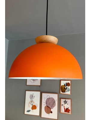 UltraMint Turuncu Ahşap Avize, Salon ve Dekoratif Aydınlatma, Modern Sarkıt