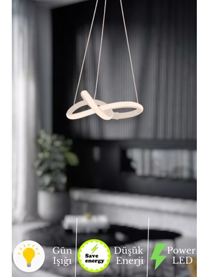 UltraMint Modern Sarkıt Power LED Avize, Gün Işığı, Beyaz Kasa, Şık ve Enerji Tasarruflu