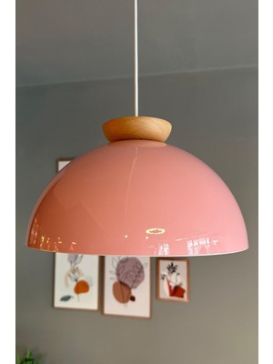 UltraMint Pembe Ahşap Sarkıt Avize, Salon, Kuaför, Cafe ve Dekorasyon Parçası