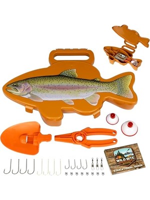 MarkEntegra Outdoors Wild Bite Olta Takımı Seti | Yeşil/bass - Yeni Başlayanlar Için Olta Kutusu, Levrek/panfish/alabalık, Kürek ve Pense Yakalamak Için 25 Parça Çok Amaçlı Takım Çeşitleri