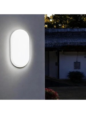 MarkEntegra Oval Beyaz LED Nemliyer Armatür, 20W, Su Geçirmez Tasarım
