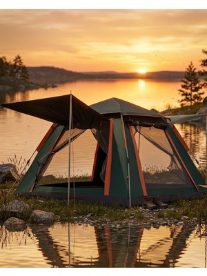 AyrStore 4 5 Kişilik Kamp Çadırı Güneşlikli Suya Dayanıklı Geniş Hacimli Outdoor