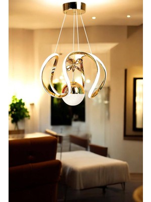 UltraMint Renkli Kelebek ve Taç Detaylı Salon Oturma Odası LED Avize