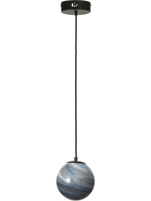 UltraMint Modern Siyah Kasa, Gökyüzü Desenli Camlı Oturma Odası Avizesi