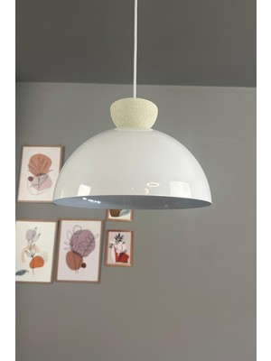 UltraMint Beyaz Avize Dokulu Şapka Başlık, Salon, Mutfak, Kuaför ve Kafe Dekorasyonu
