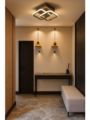 UltraMint Modern Siyah Kare LED Avize, Koridor, Hol ve Giriş Için Şık Aydınlatma