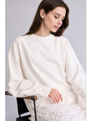 DeFacto Loose Fit Uzun Kollu Ekru Tunik H4443AX26SP