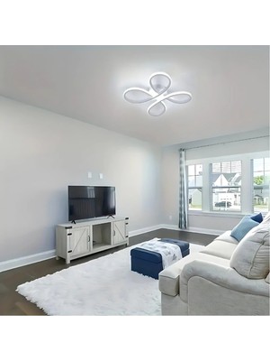 UltraMint Beyaz Papatya LED Plafonyer, Modern Tasarım, Çok Renkli, Salon ve Mutfak Için