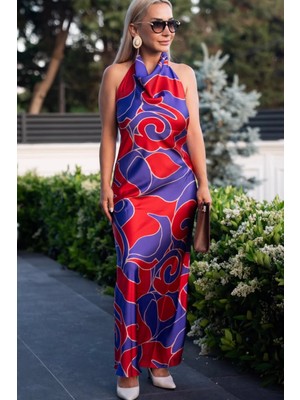 Muna Boutique Degaje Yaka Saten Elbise