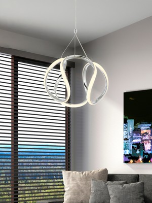 UltraMint Modern Krom Sarkıt LED Avize, Salon, Oturma ve Çocuk Odası Için