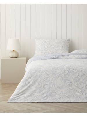 English Home Paisley Touch Kolay Ütülenir Çift Kişilik Nevresim Seti 200X220 cm Mavi