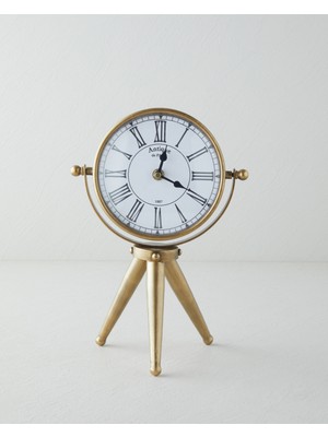 English Home Holy Metal Yuvarlak Masa Saati 31 cm Gold Yüksek Hassasiyetli Mekanizma ile
