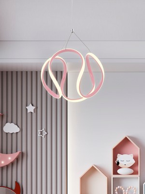 UltraMint Modern Pembe Sarkıt LED Avize, Çocuk Odası Dekoru, Renkli Işık Seçenekleri