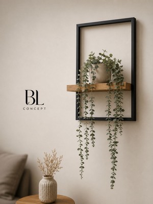 Bl Concept Saksılık Dekoratif Duvar Rafı Metal Çerçeve Raf Duvar Saksı Rafı Duvar Dekorasyon Beyaz